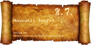 Navratil Teofil névjegykártya